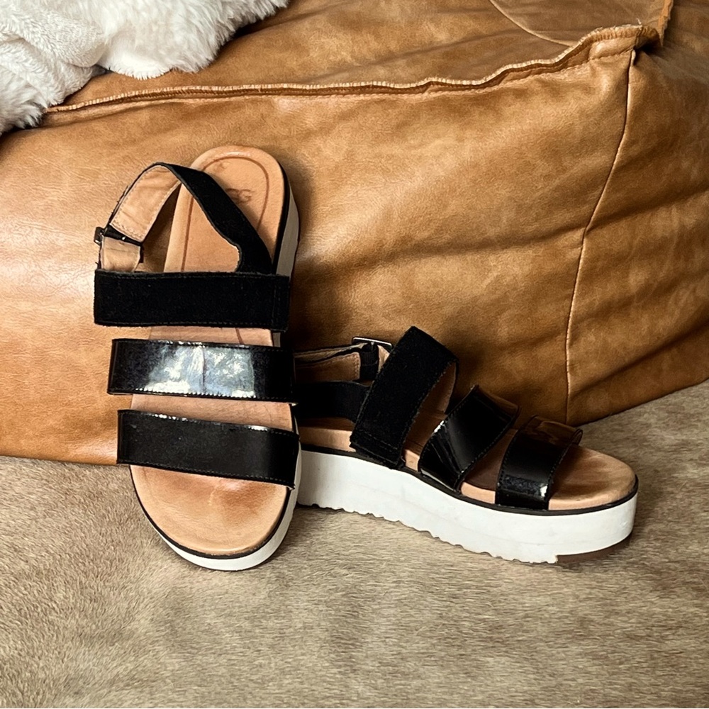 Ugg leather and Suede Platform Sandals